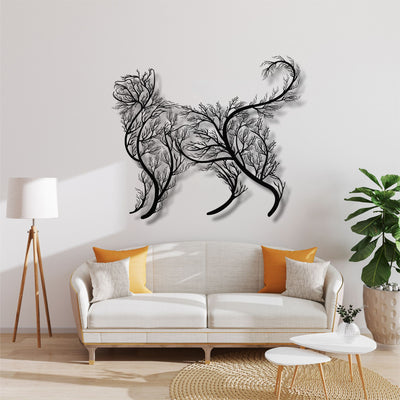 Tree Cat Metal Wall Art