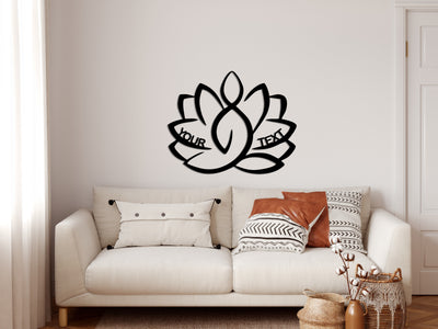 Personalized Lotus Metal Wall Art