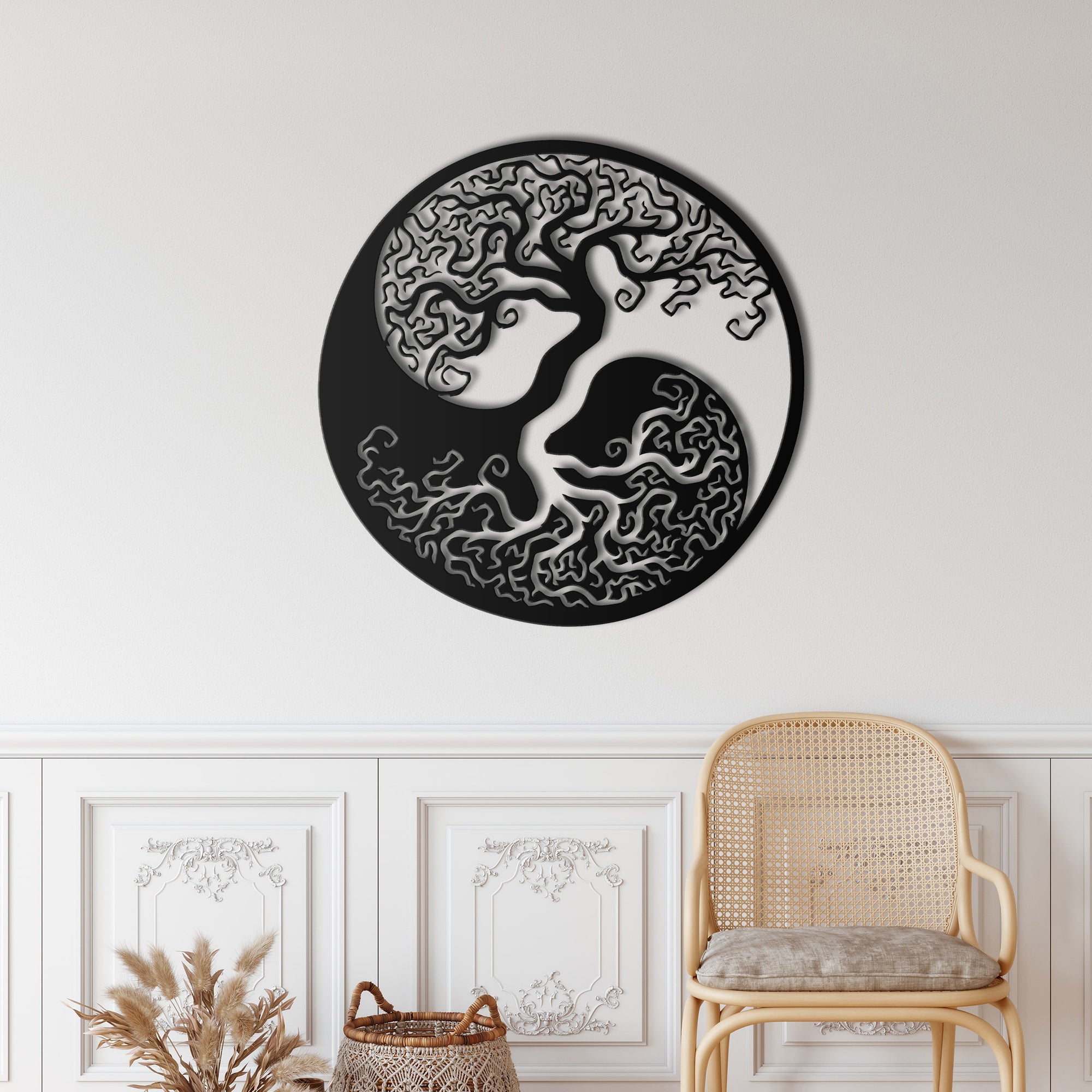 Tree of Life Yin Yang Metal Wall Art – Dekadron