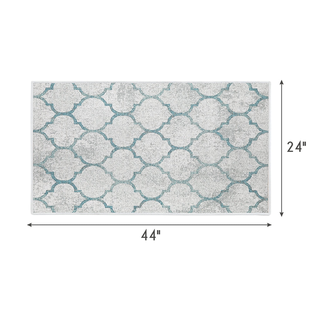 Geometric Design Multipurpose Floor Mat | 24"x44" | Gray&Teal