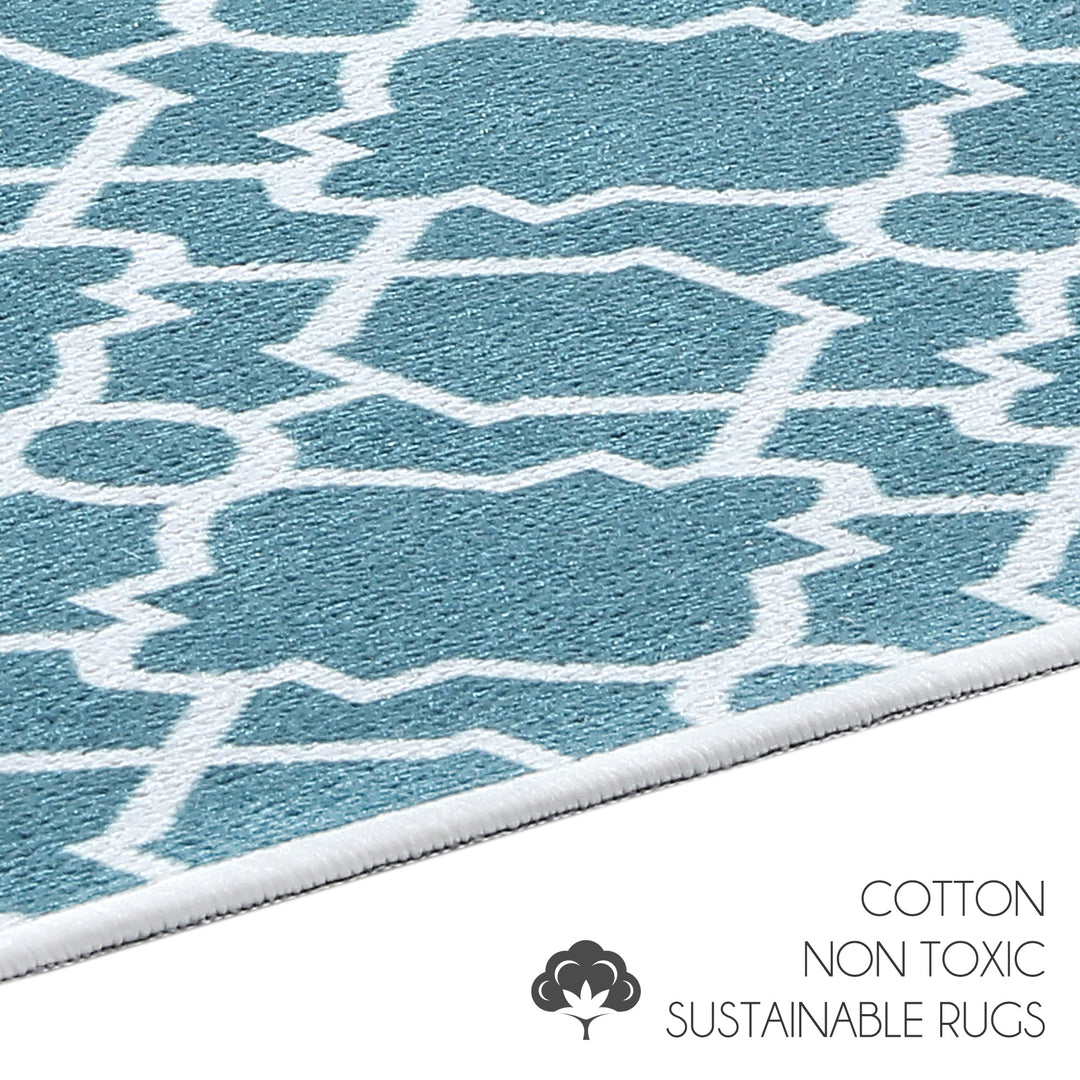 Geometric Graphic Design Multipurpose Floor Mat | 20"x31" | Teal