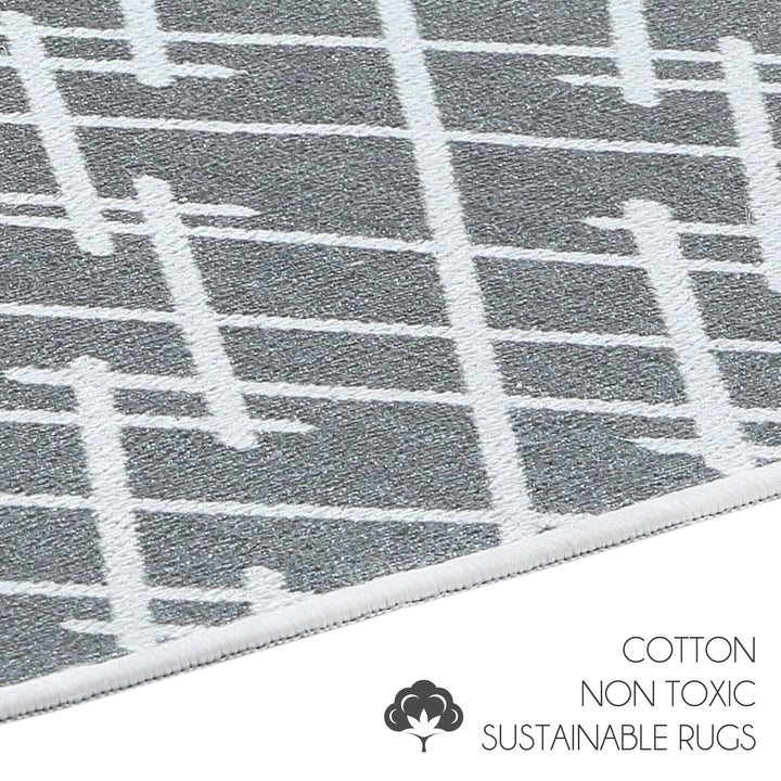 Geometric Design Multipurpose Floor Mat | 20"x31" | Gray