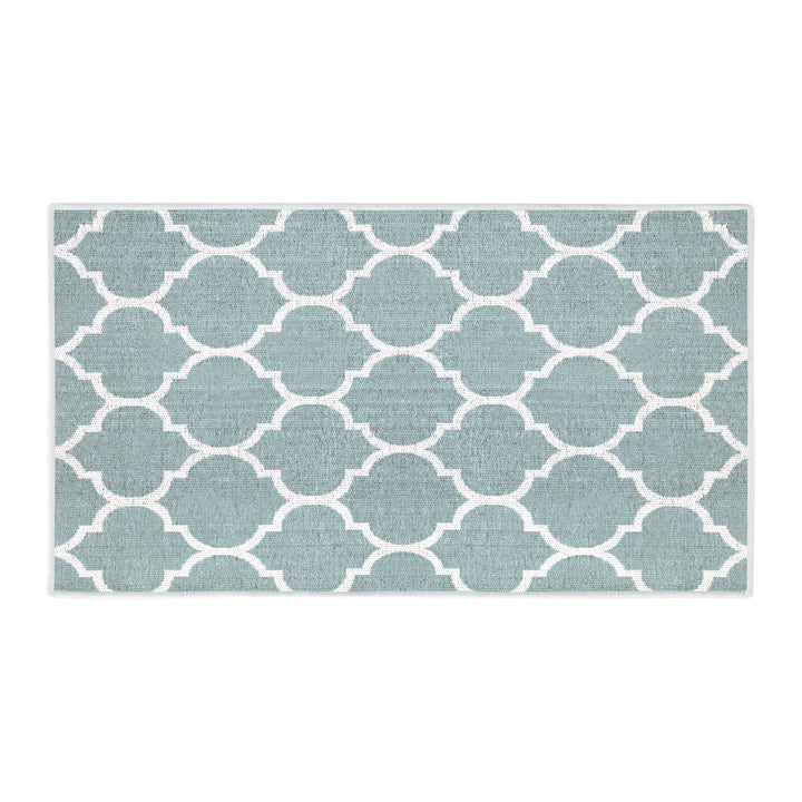 Geometric Design Multipurpose Floor Mat | 24"x44" | Light Teal