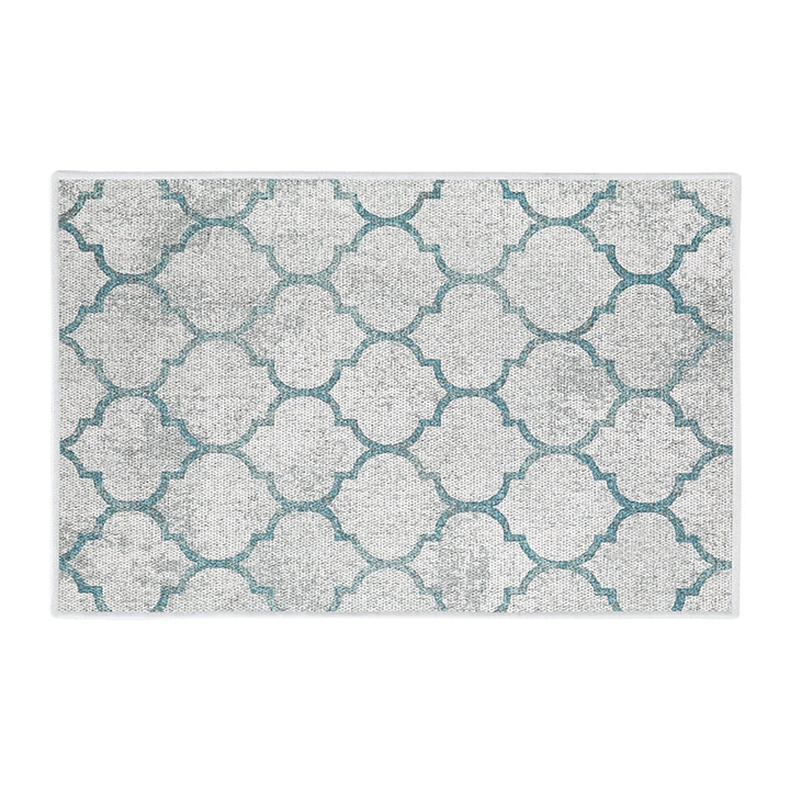 Geometric Design Multipurpose Floor Mat | 20"x31" | Gray&Teal