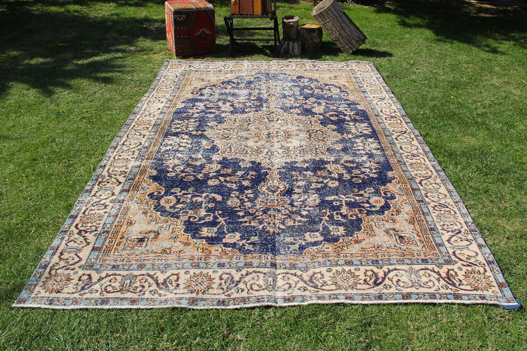 Vintage Handmade Unique Rug Retro 6'5'' X 8’11''