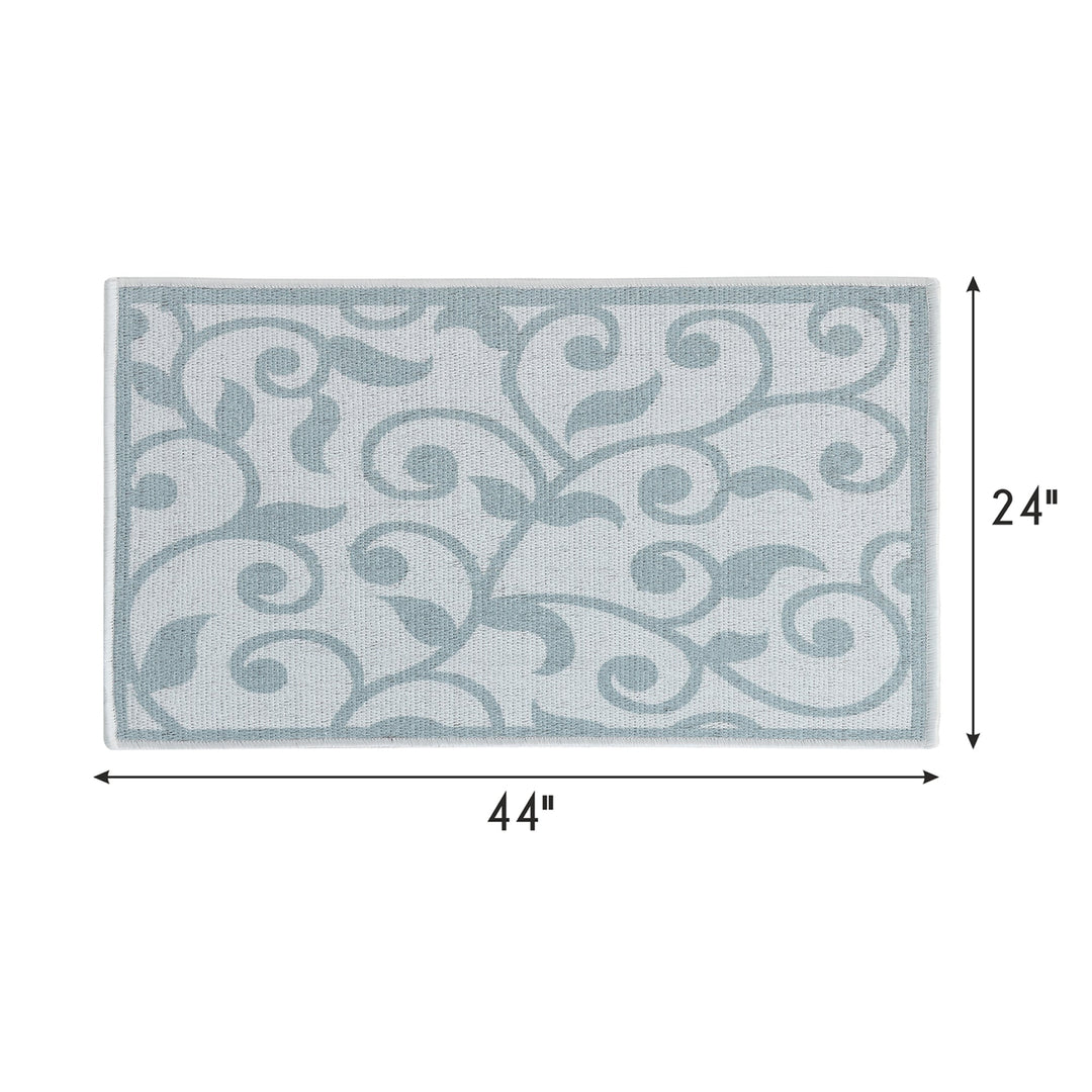 Floral Design Multipurpose Floor Mat | 24"x44" | Teal