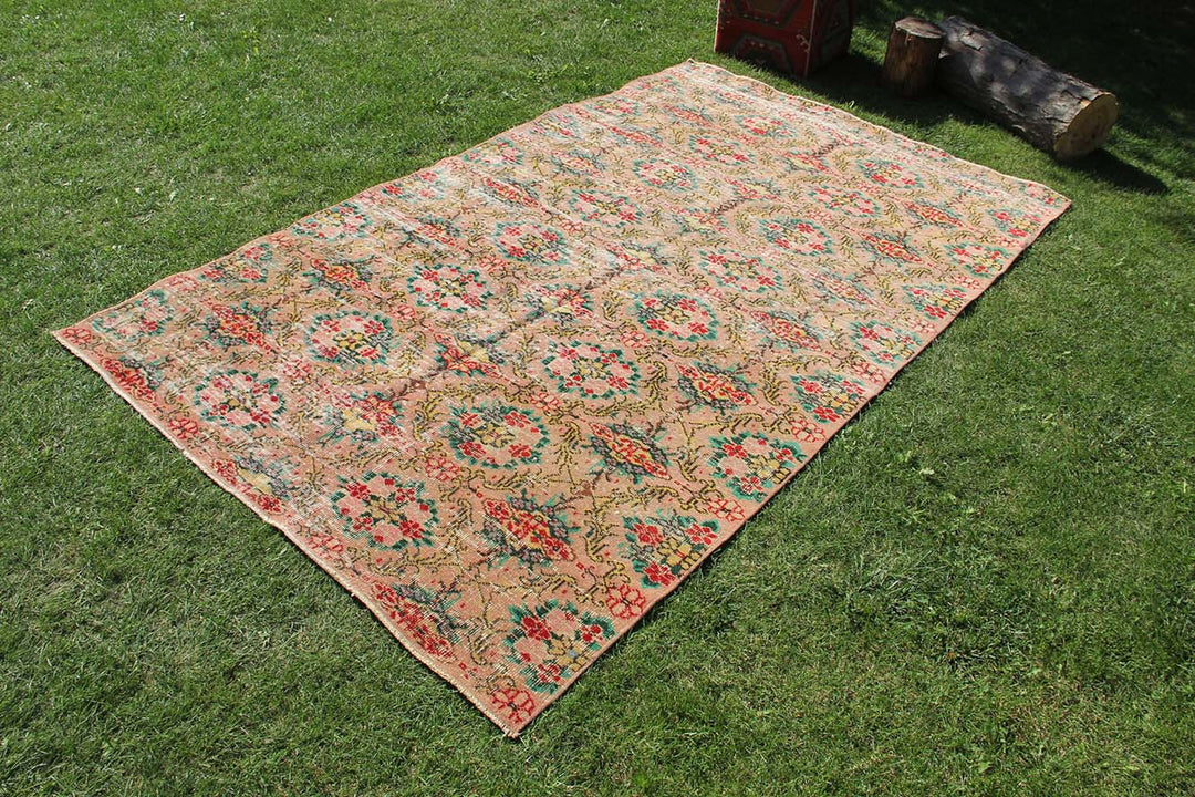 Vintage Handmade Unique Rug  5'1'' X 8'6''