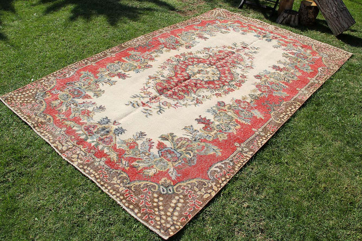 Vintage Handmade Unique Rug  5'10'' X 9'6''