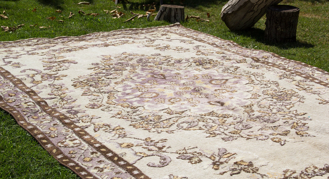 Vintage Carved Handmade Unique Rug  5'11'' X 9'10''