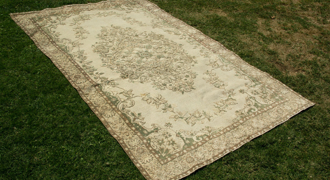 Vintage Carved Handmade Unique Rug  5'11'' X 9'3''
