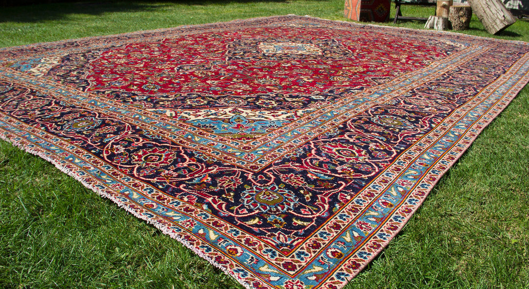 Vintage Oriental Premium Handmade Unique Rug  9'10'' X 13'4''