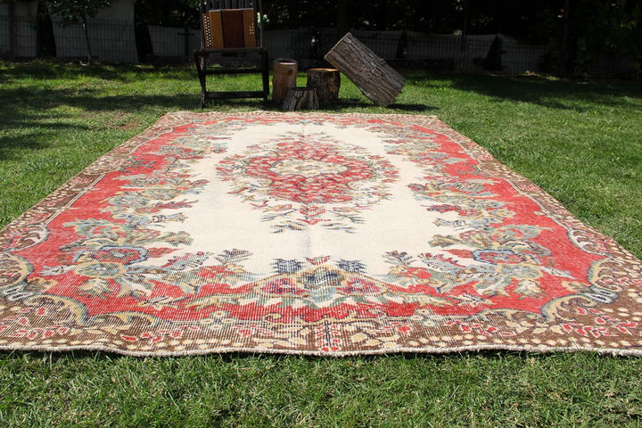 Vintage Handmade Unique Rug  5'10'' X 9'6''