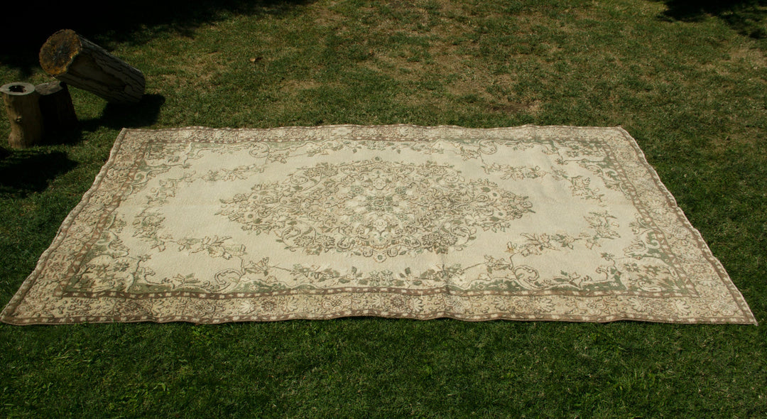 Vintage Carved Handmade Unique Rug  5'11'' X 9'3''