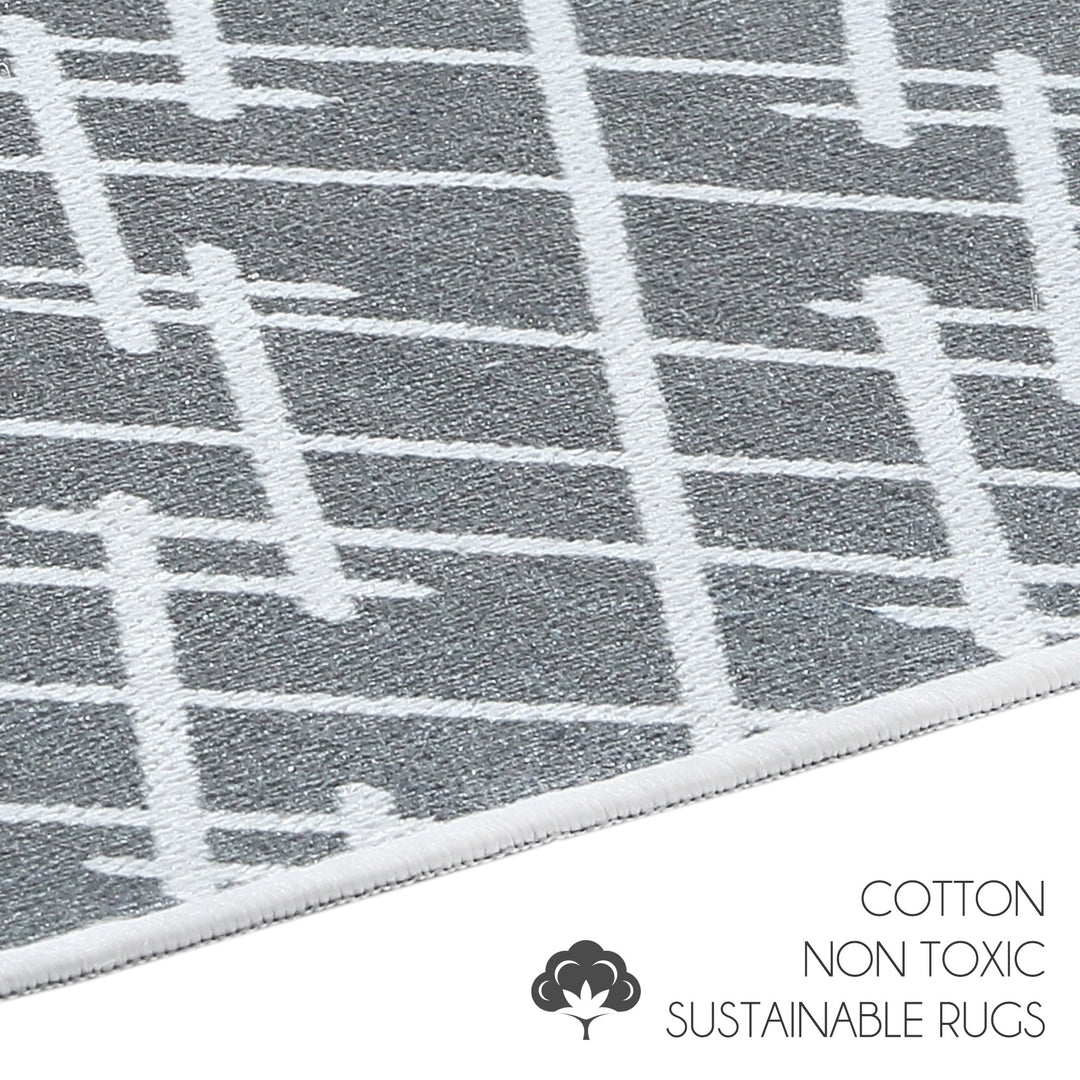 Geometric Design Multipurpose Floor Mat | 24"x44"" | Gray