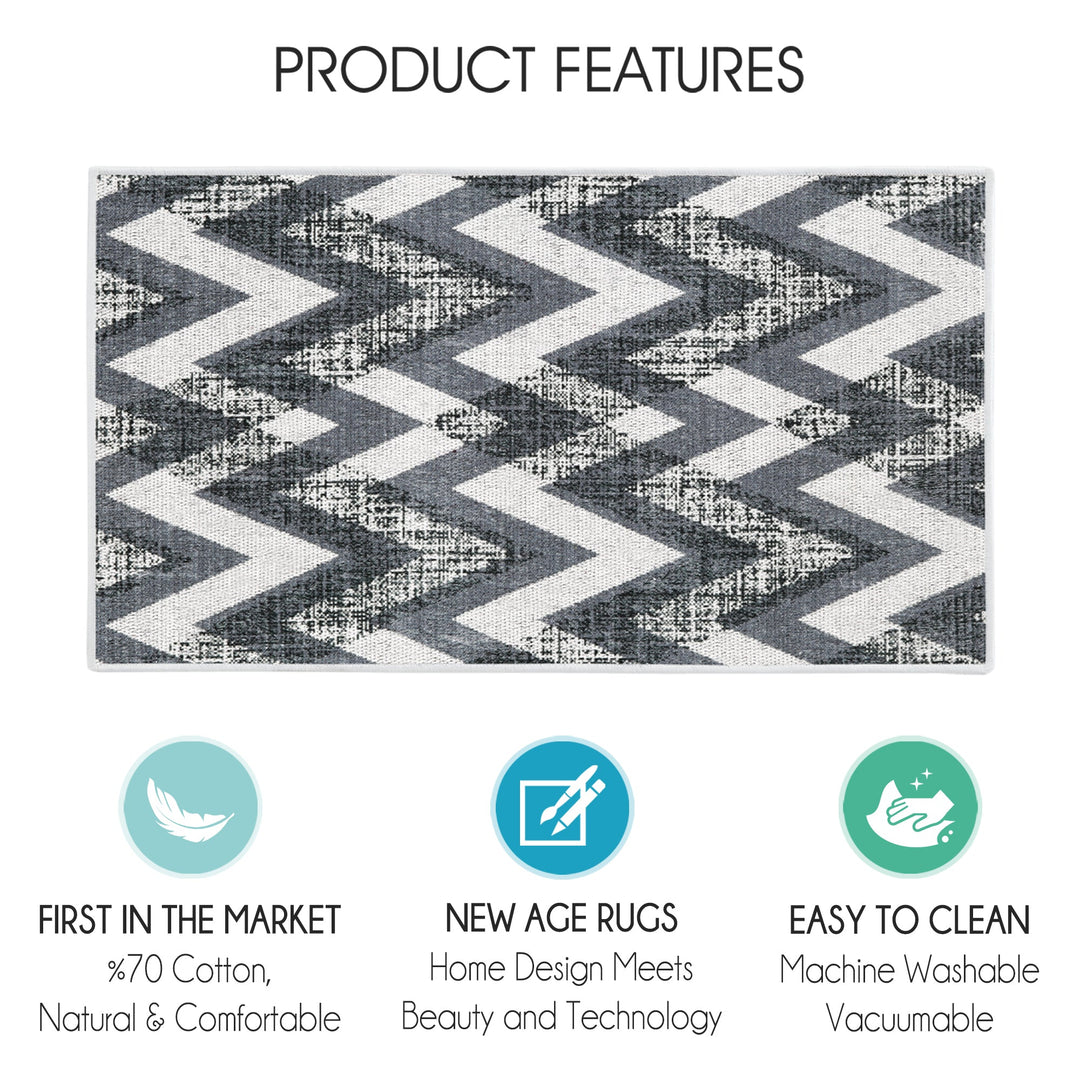 Chevron Design Multipurpose Floor Mat | 24"x44" | Gray