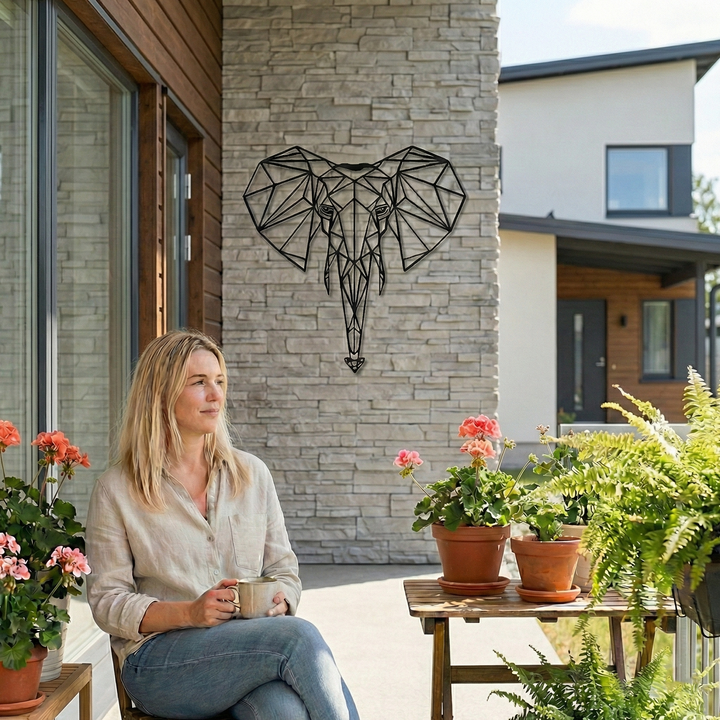Geometric Elephant Head