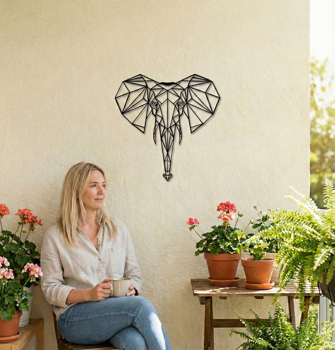 Geometric Elephant Head