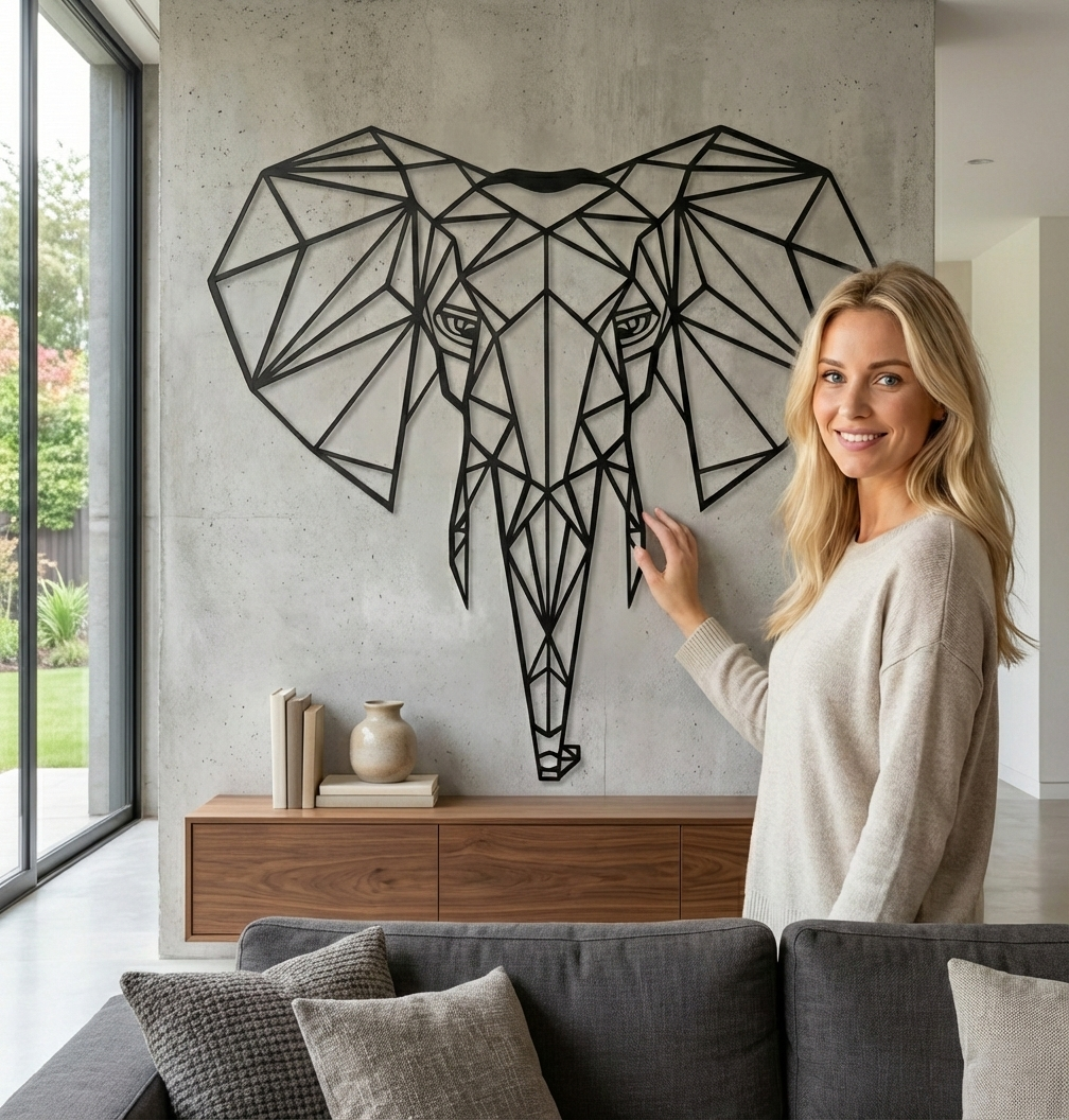 Geometric Elephant Head