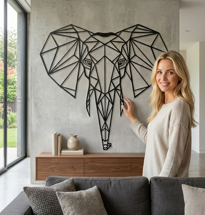 Geometric Elephant Head