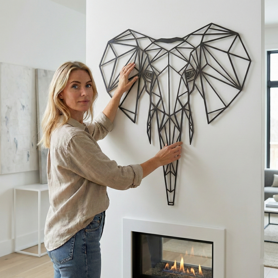 Geometric Elephant Head