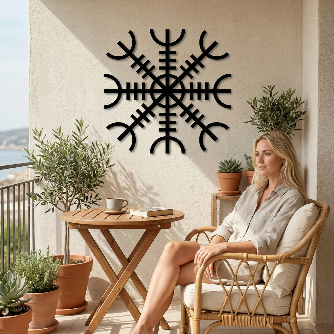 Arte de Pared Metálico Helm of Awe