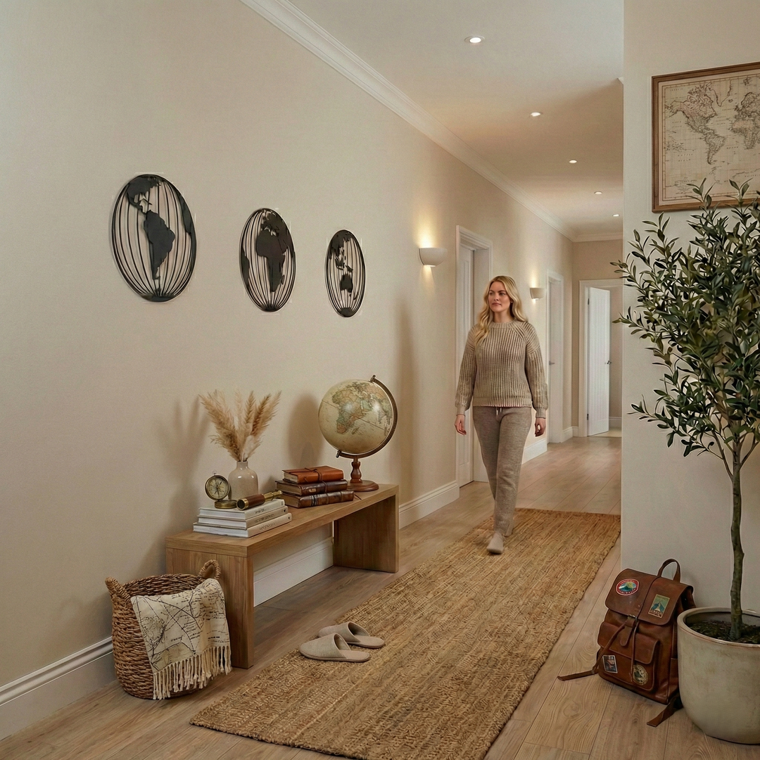 Weltkarte Metall Wandkunst