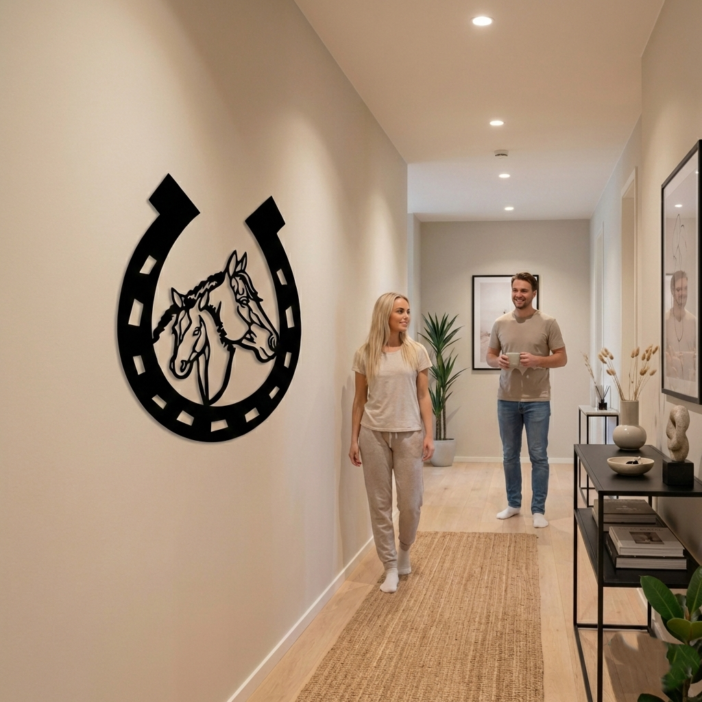 Ferro di Cavallo Arte Murale in Metallo