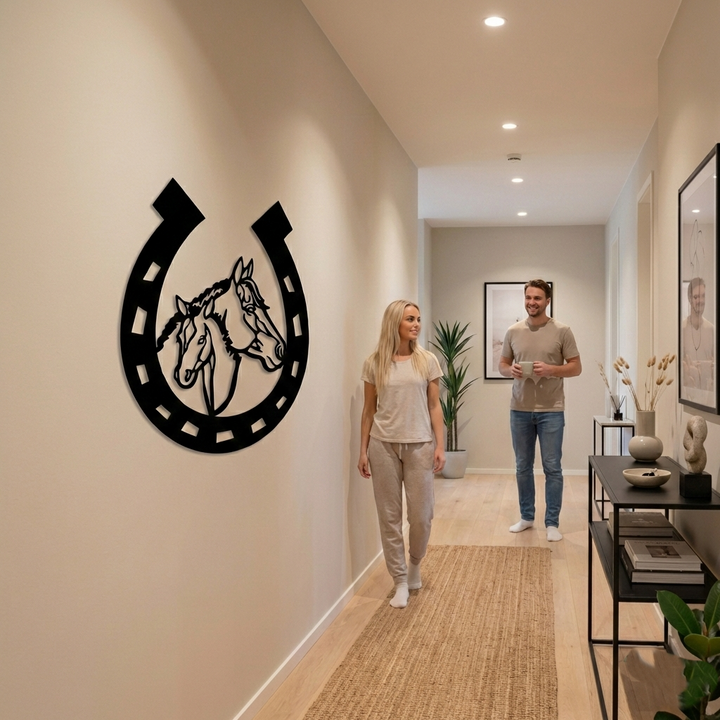 Ferro di Cavallo Arte Murale in Metallo