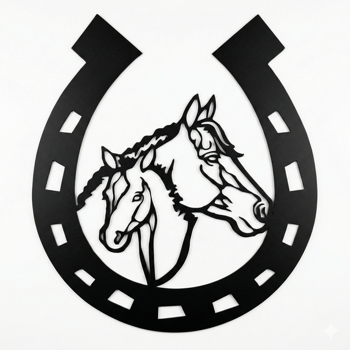 Ferro di Cavallo Arte Murale in Metallo