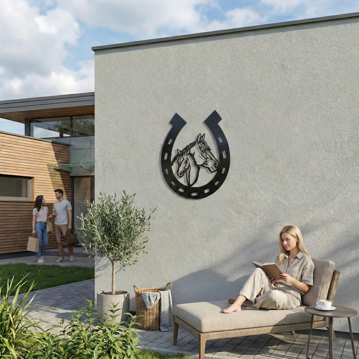 Ferro di Cavallo Arte Murale in Metallo