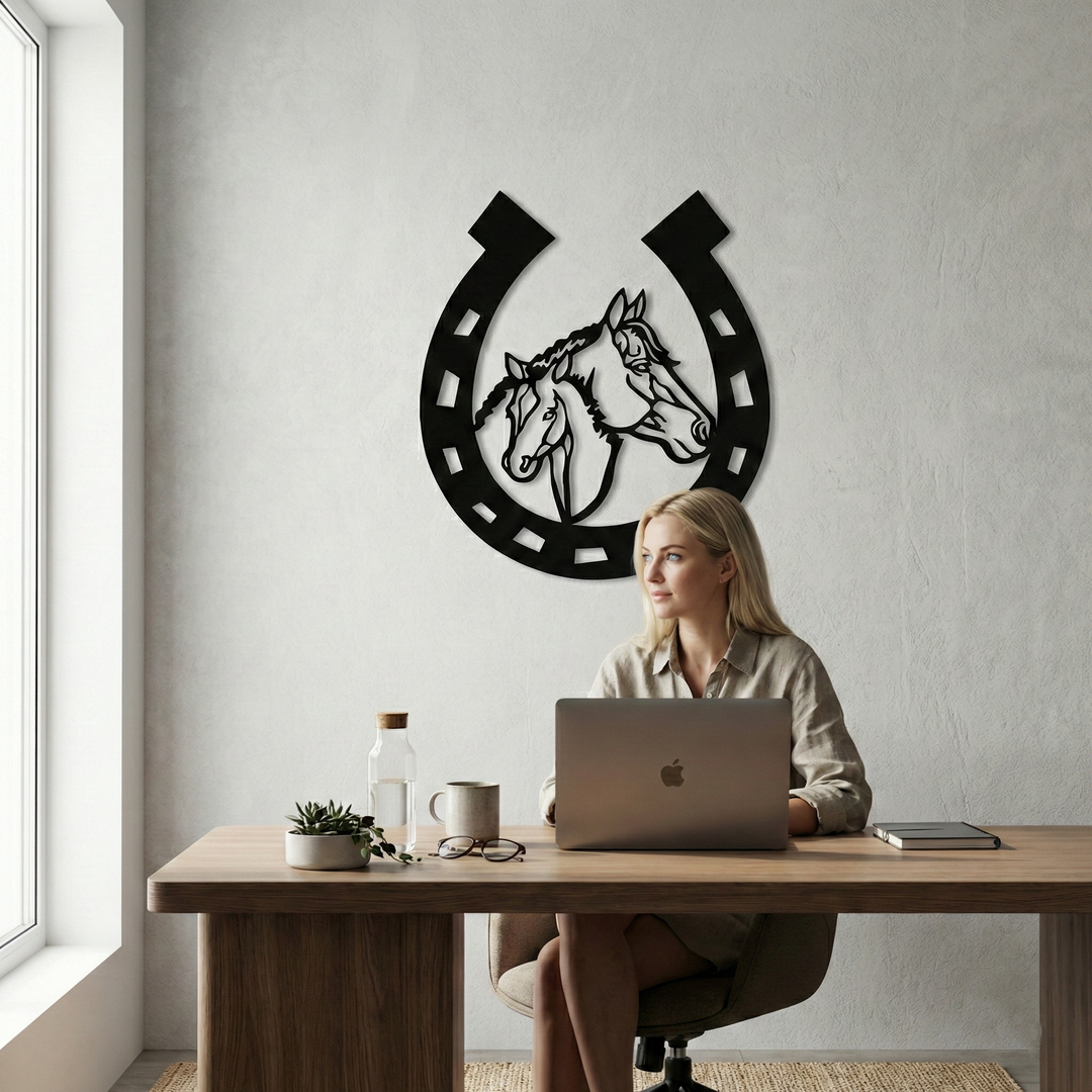 Ferro di Cavallo Arte Murale in Metallo