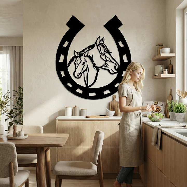 Ferro di Cavallo Arte Murale in Metallo