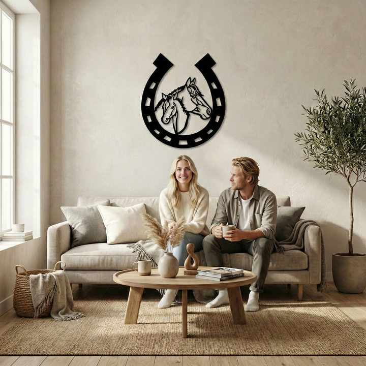 Ferro di Cavallo Arte Murale in Metallo