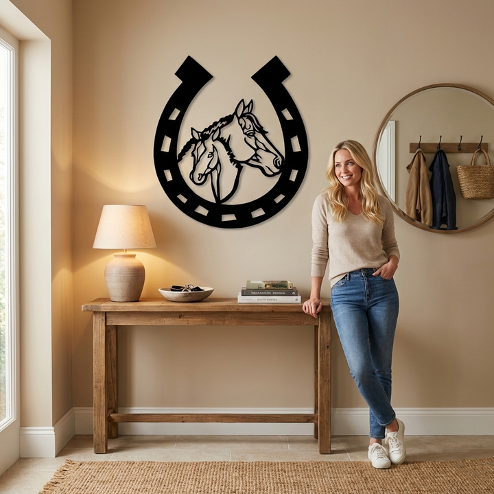 Ferro di Cavallo Arte Murale in Metallo