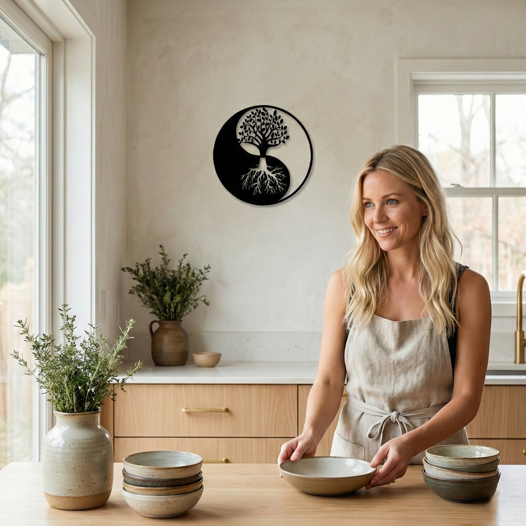 Arte de Pared de Metal Yin Yang