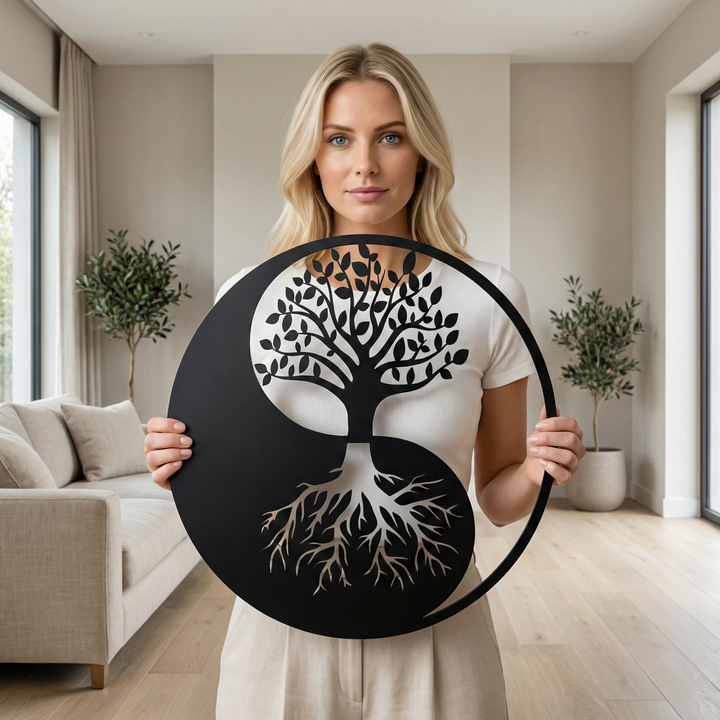 Arte de Pared de Metal Yin Yang