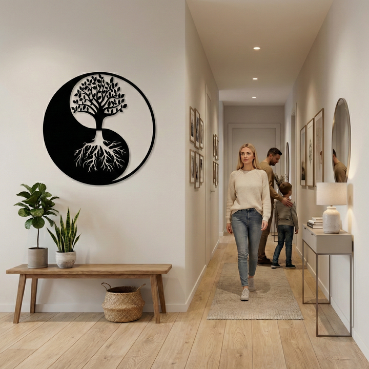 Arte de Pared de Metal Yin Yang