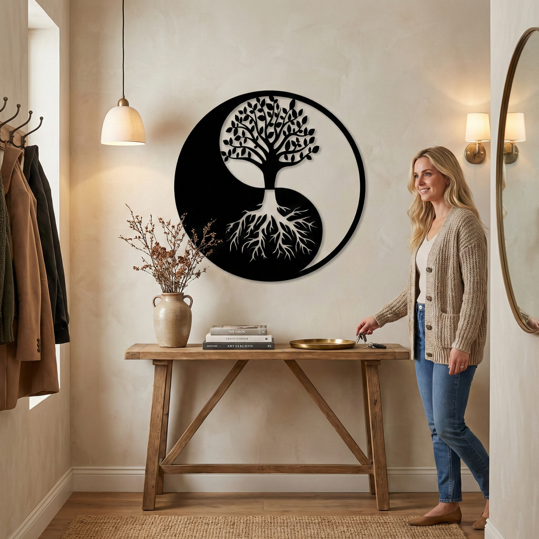 Arte de Pared de Metal Yin Yang