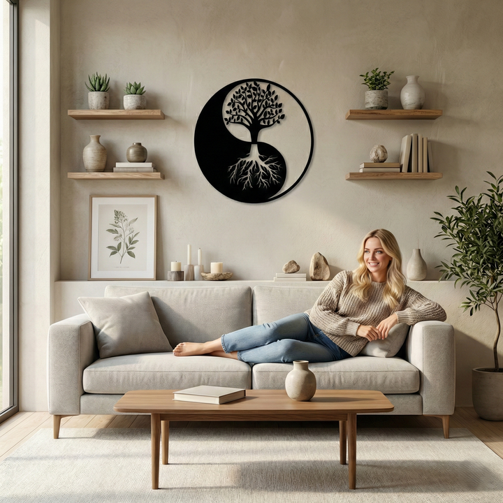 Arte de Pared de Metal Yin Yang