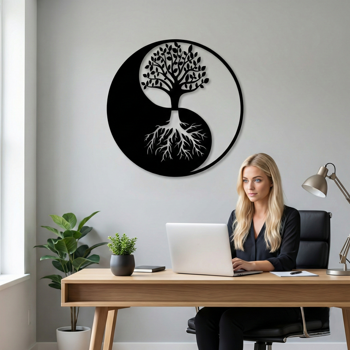 Arte de Pared de Metal Yin Yang