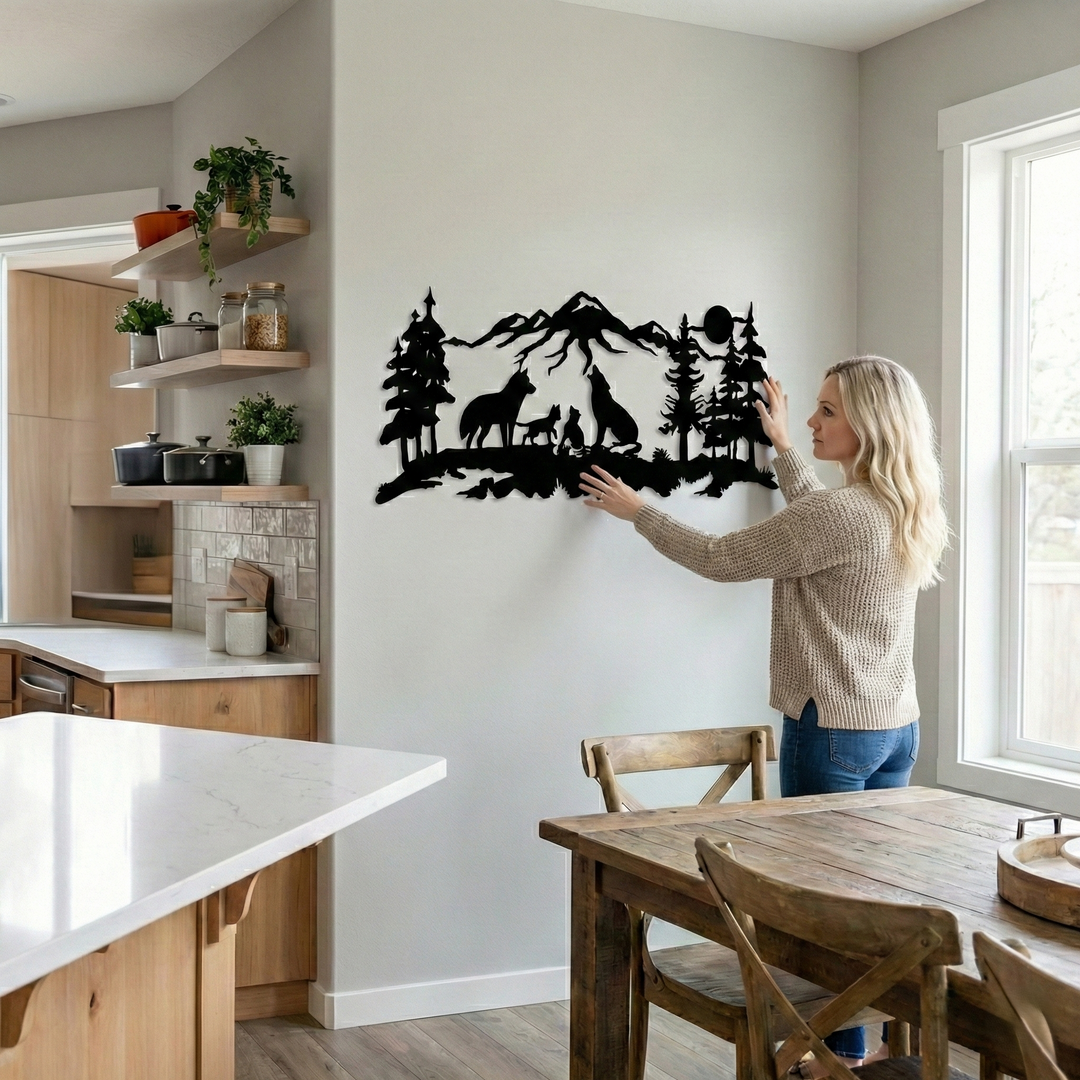 Wolf Family Metal Wall Art