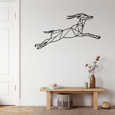 Cerf Bondissant Art Mural en Métal