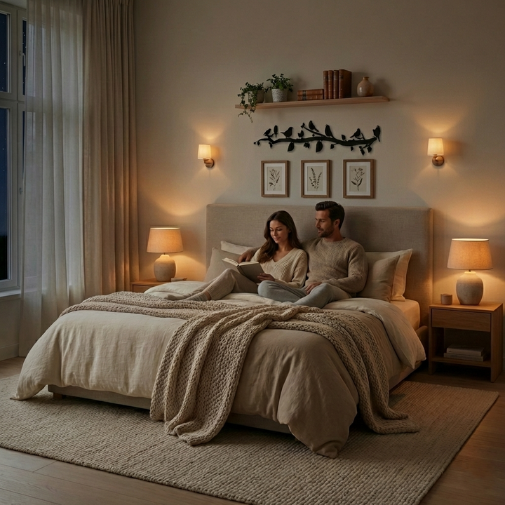 Oiseaux Sur Branche Art Bural en Métal