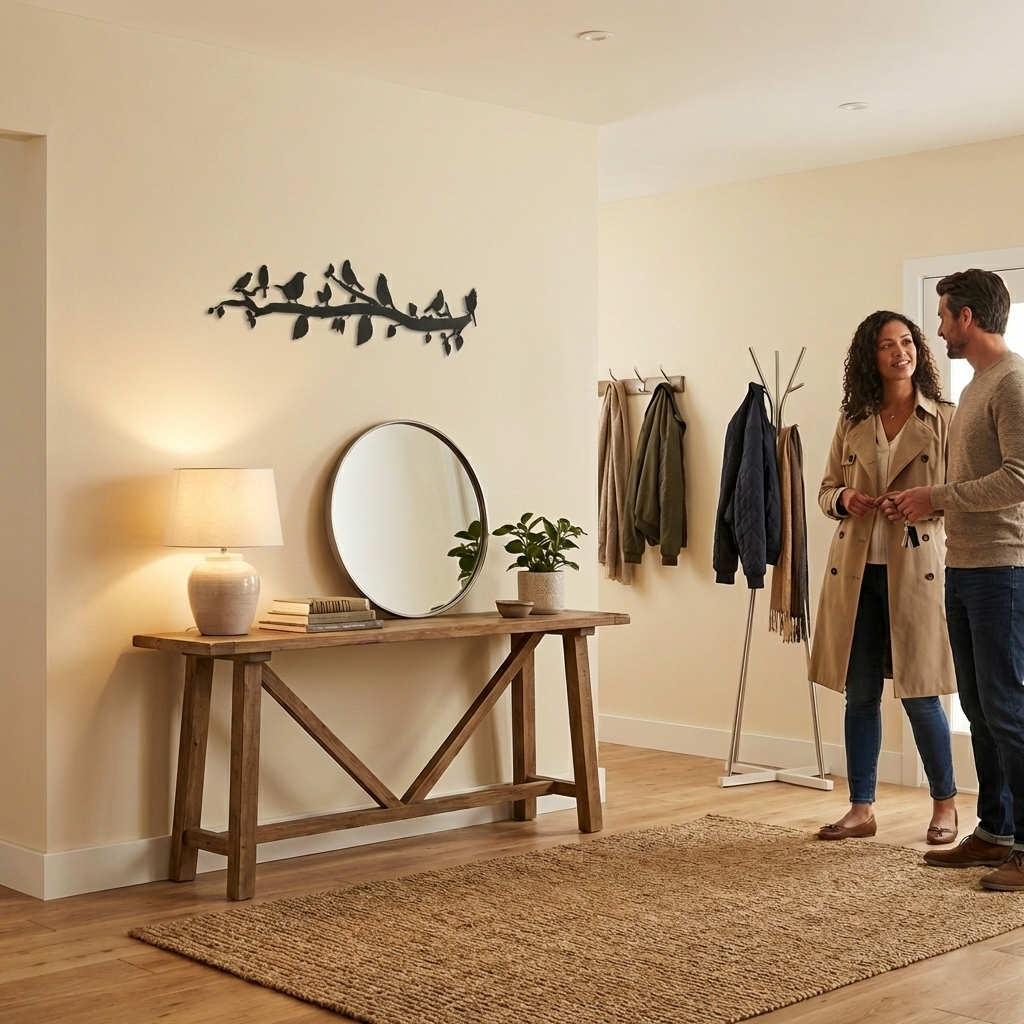 Oiseaux Sur Branche Art Bural en Métal