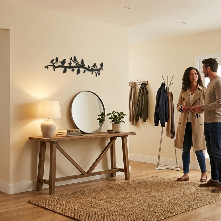 Oiseaux Sur Branche Art Bural en Métal