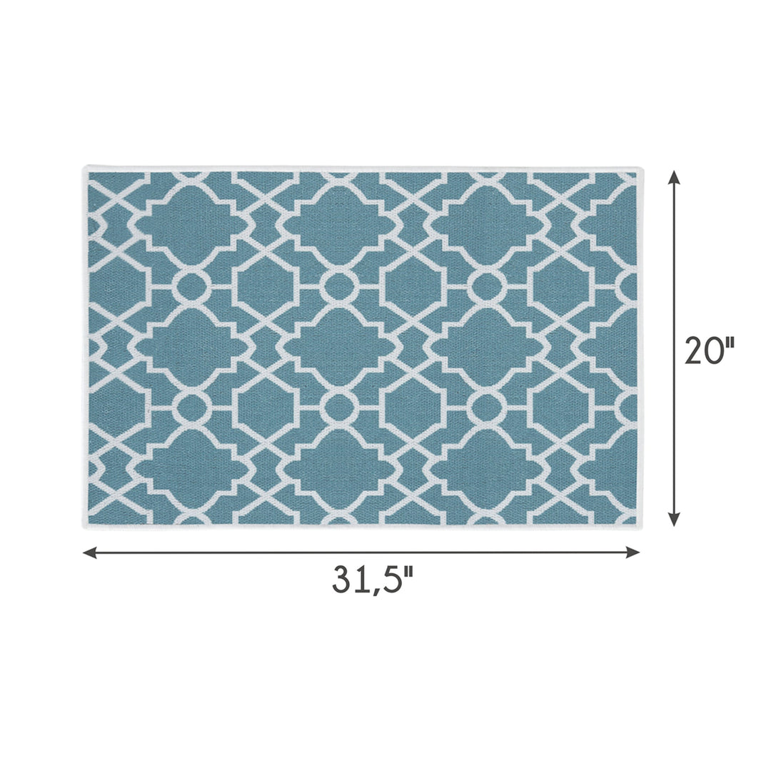 Geometric Graphic Design Multipurpose Floor Mat | 20"x31" | Teal