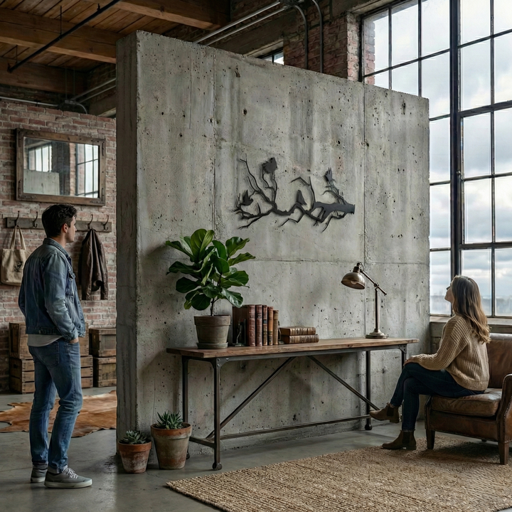 Birds on Branch Metal Wall Art