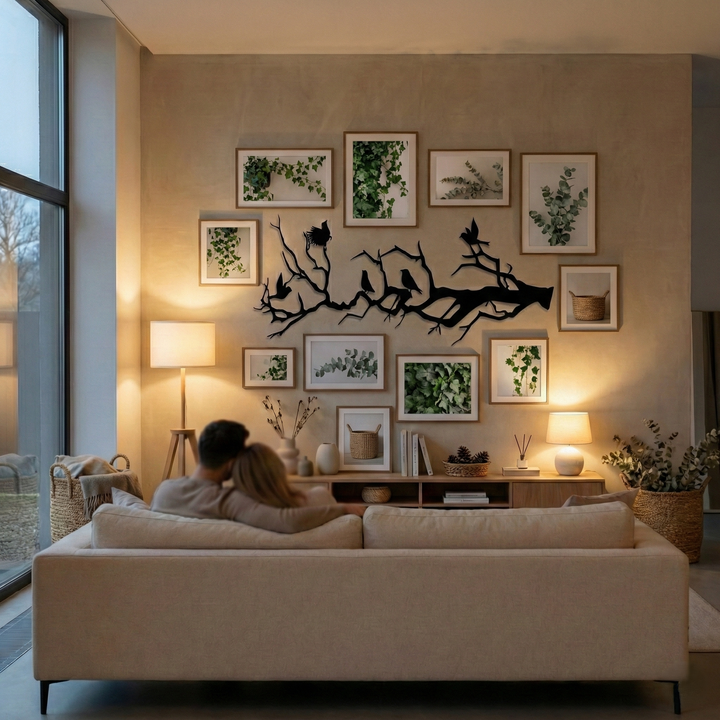 Birds on Branch Metal Wall Art