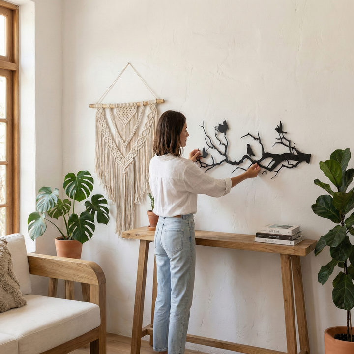 Birds on Branch Metal Wall Art