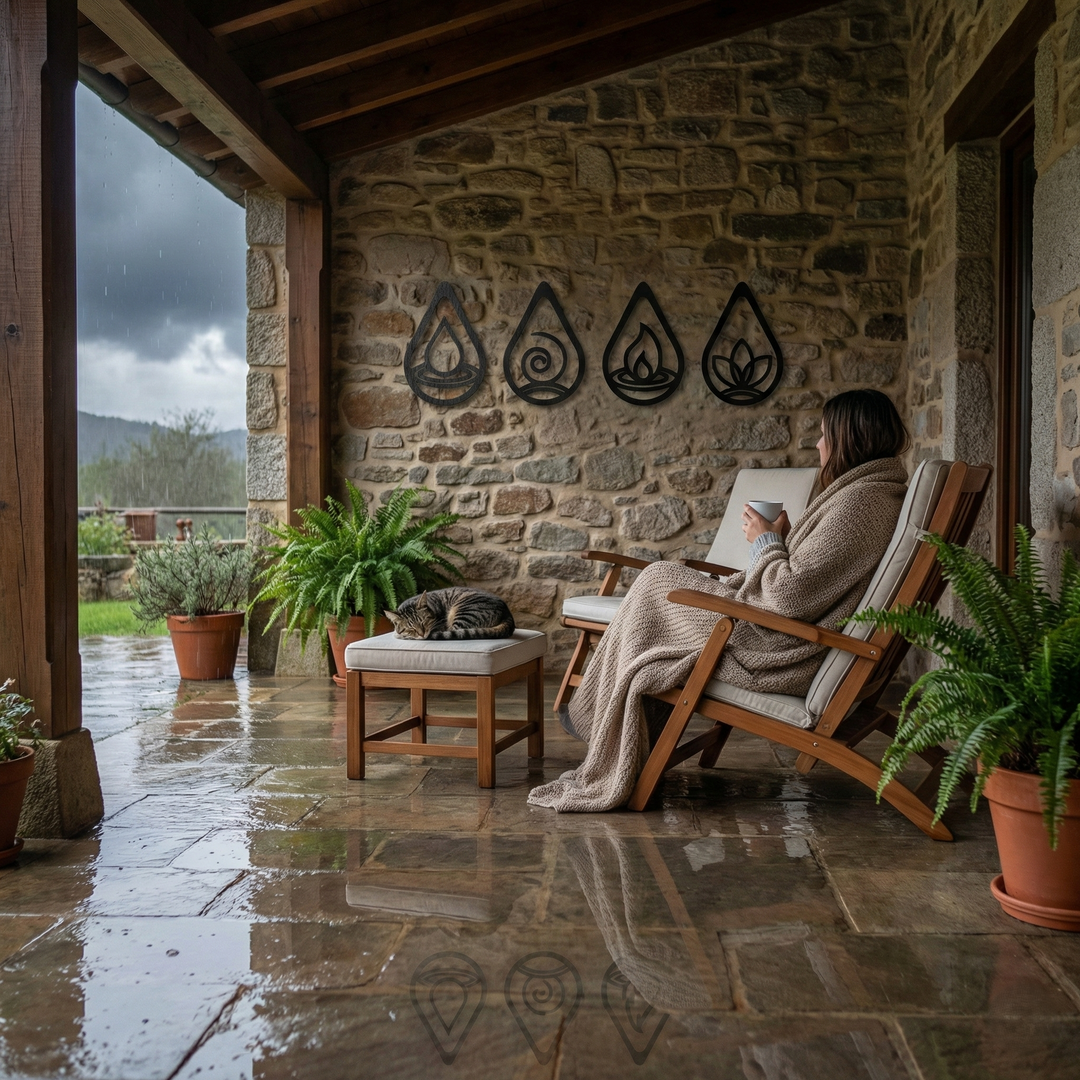 Art Mural en Métal Quatre Eléments